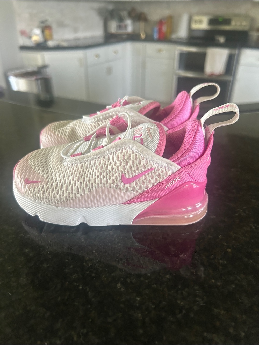 Nike Kids' Pink and White Air Max Slip-On Sneakers